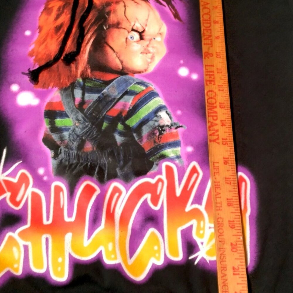 Chucky Doll Hoodie Hooded Sweatshirt Men Medium Black Pullover Horror Movie - Picture 6 of 10